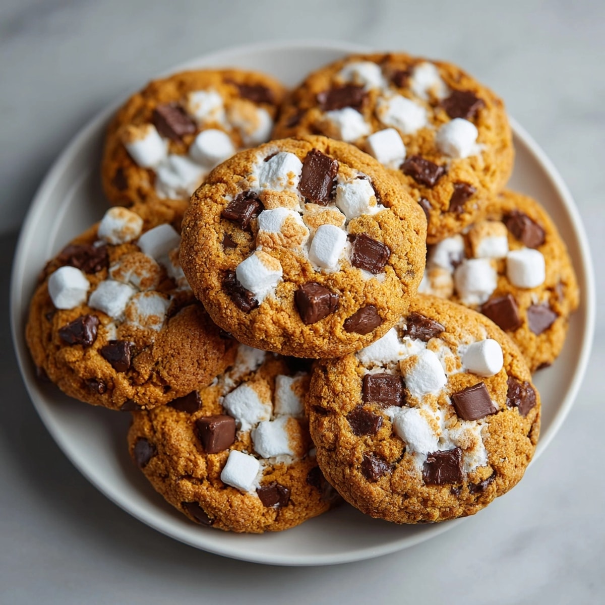 Delicious, gooey pumpkin s’mores cookies recipe—perfect for fall baking and a sweet dessert treat.