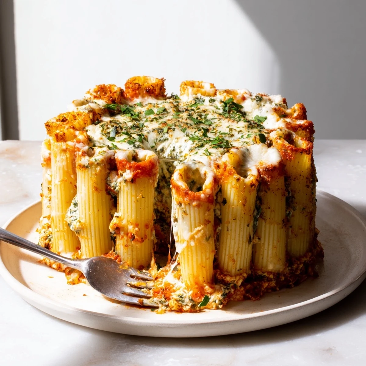 Honeycomb Pasta Cake Bake