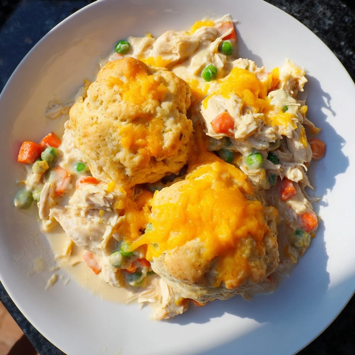 Imagine digging into this warm, comforting One-Pan Chicken Cobbler, with a flaky biscuit topping.