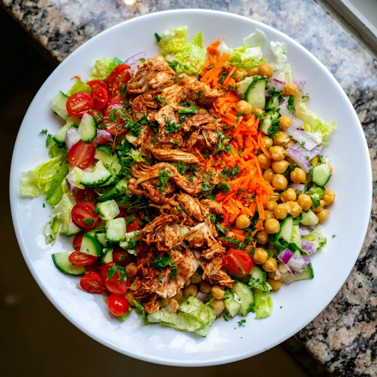 Chicken Salad with Budget-Friendly Cuts and Fresh Veggies: a colorful, fresh salad photo showcasing the delicious ingredients.