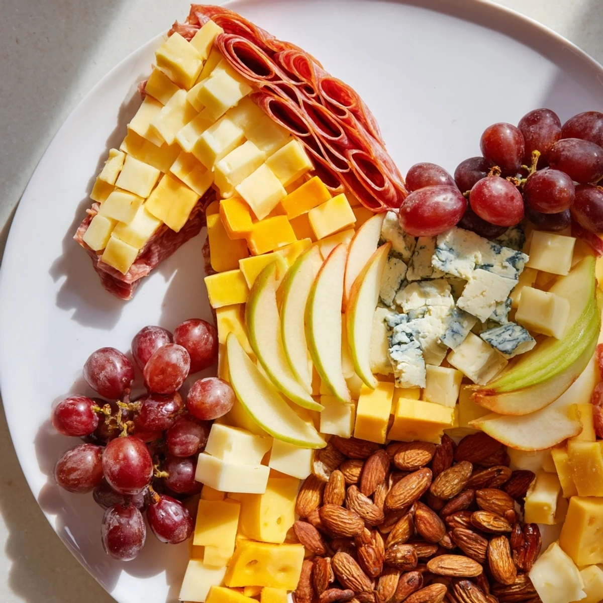 This creative horse-shaped grazing board showcases an array of delicious appetizers, perfect for entertaining guests.