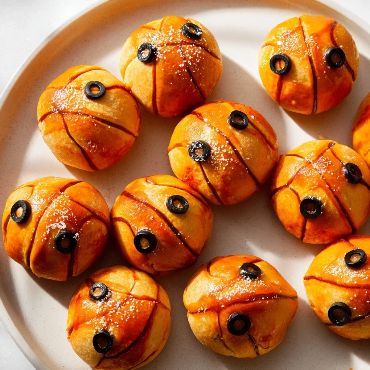 Golden-brown basketball pizza bites, ready to serve warm, loaded with mozzarella and pepperoni filling.