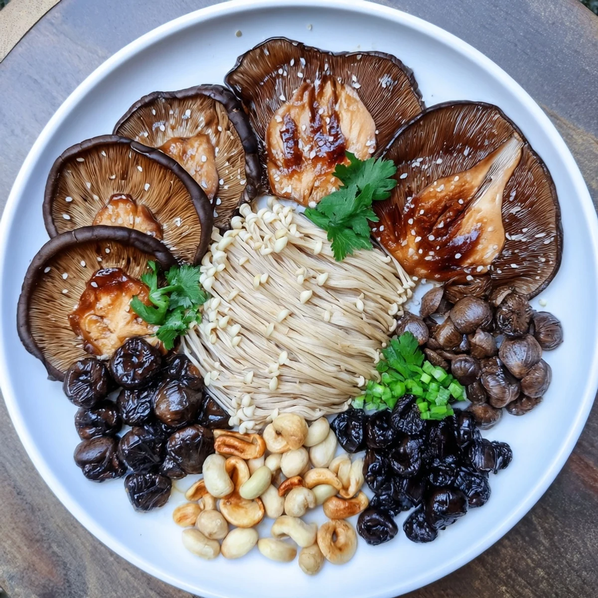 Enjoy this flavorful Umami Bomb Asian Delight appetizer board with a delightful mix of savory and crunchy elements.