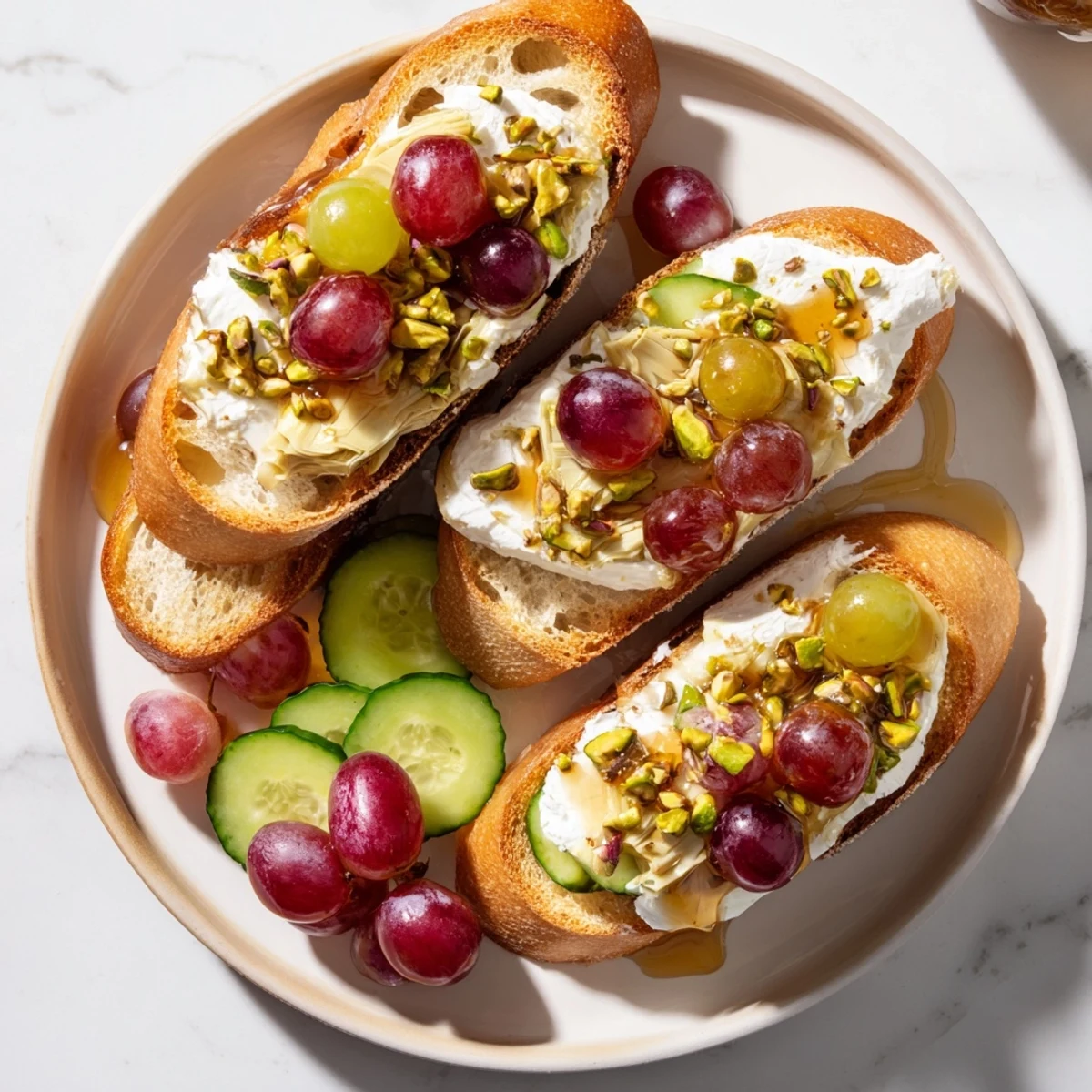 Platter of Zero-Proof Celebration Spread featuring goat cheese, grapes, and non-alcoholic sparkling drinks.
