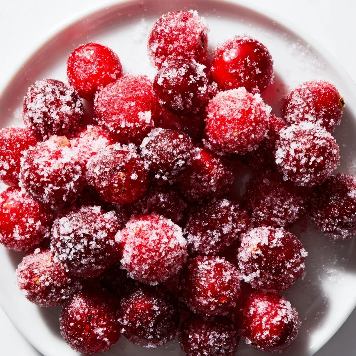 Easy 5-Minute Express Candied Cranberries, showcasing bright red berries, perfect for a sweet snack.