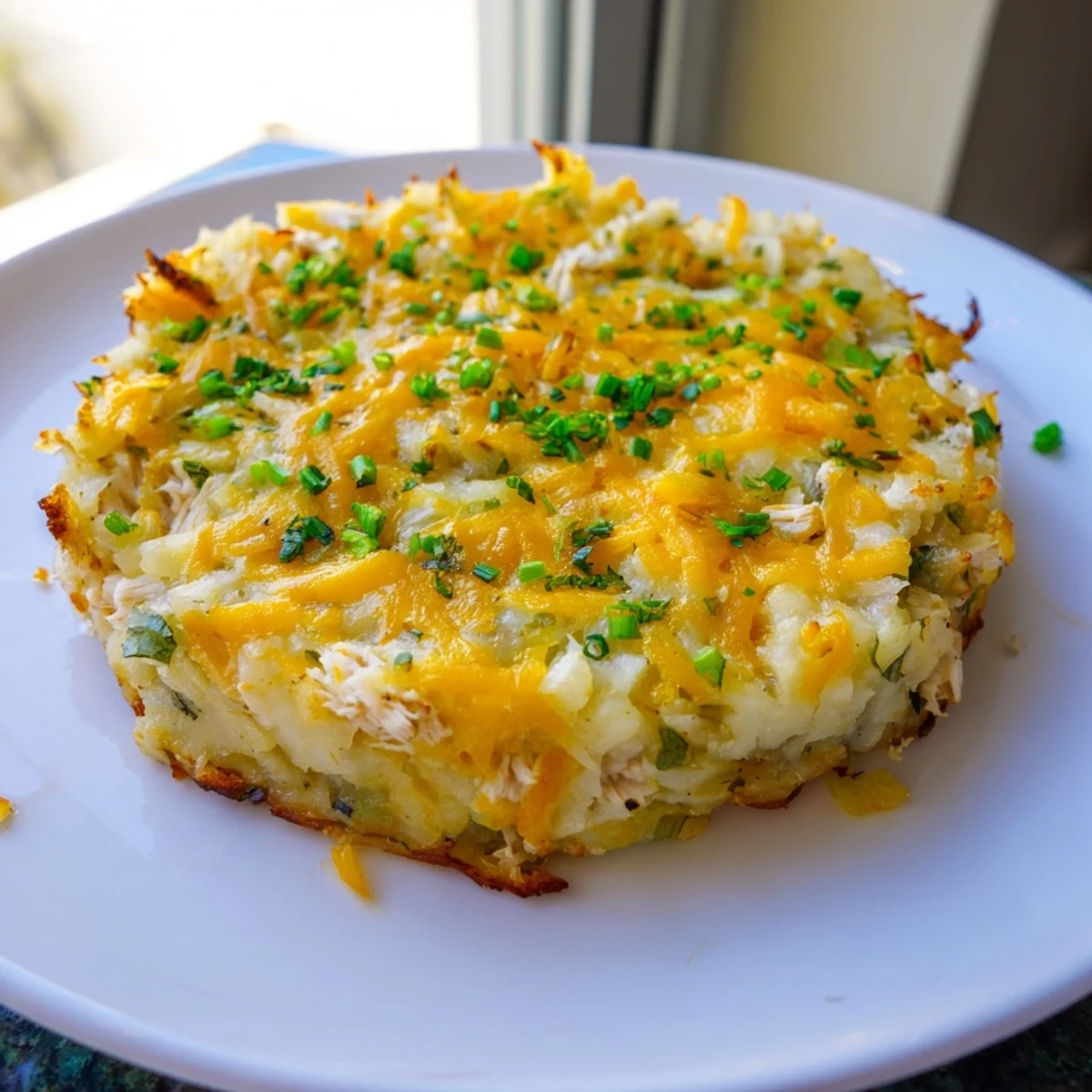 Golden brown Potato and Chicken Cakes, a comforting main dish with crispy edges and savory filling.