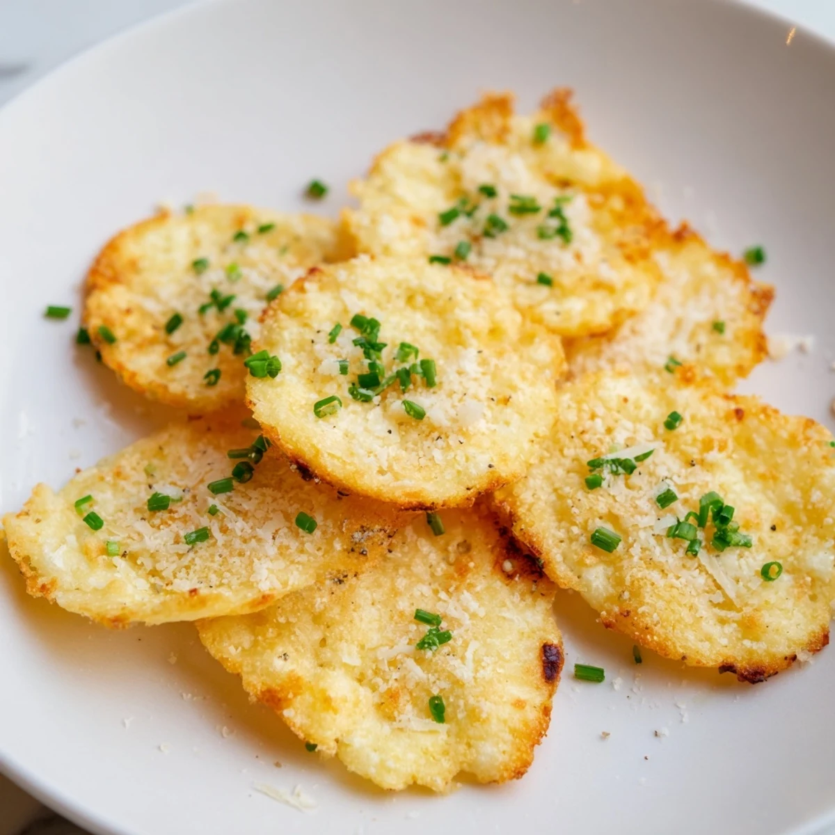 Golden-brown Crispy Cottage Cheese Chips, flavorful and perfect for a satisfying, healthy snack.