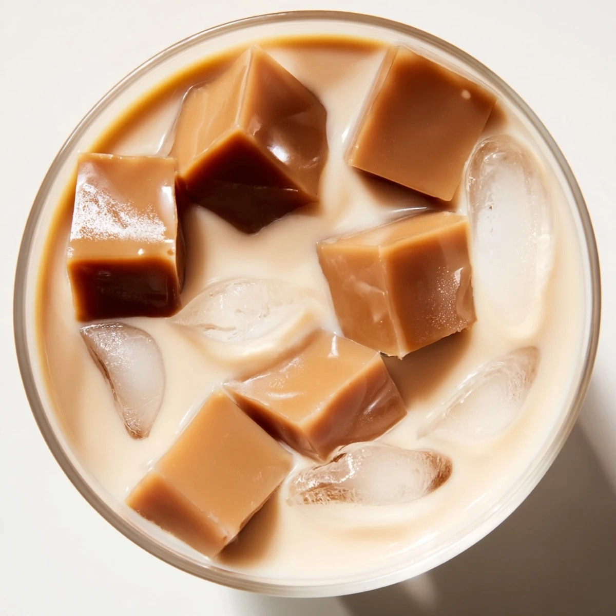 Enjoy a homemade Coffee Jelly Drink: creamy, chilled, and perfect for coffee lovers.
