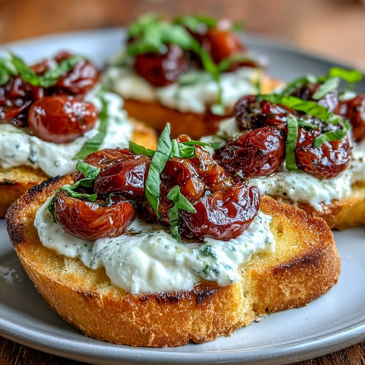 Crostini with Burrata Cherry Tomatoes