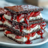 Golden strawberry black sesame shortcakes meet creamy layers and macerated fruit.