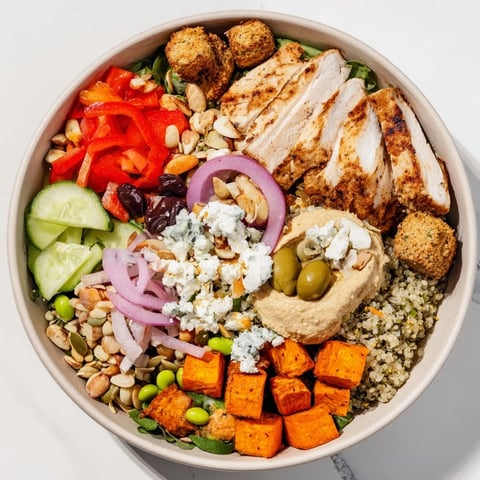 Colorful build-your-own boards and bowls featuring grilled chicken and fresh veggies.  