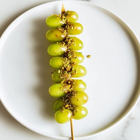 Fresh, juicy Grapes of Luck Countdown Skewers ready for a New Year's celebration and good fortune.