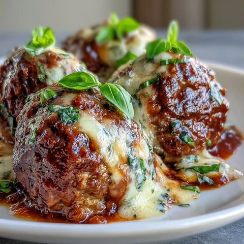 Golden-brown gluten-free meatballs with melted mozzarella and Parmesan, nestled in a rich, simmering marinara sauce for a comforting Italian dinner.  