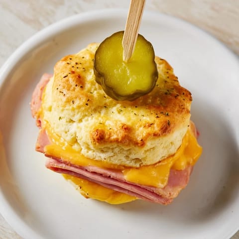 Cheesy Pickle Ham Biscuit Pops #97