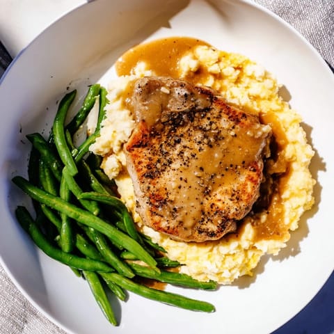 Pork Chops Cheddar Mash Bowl