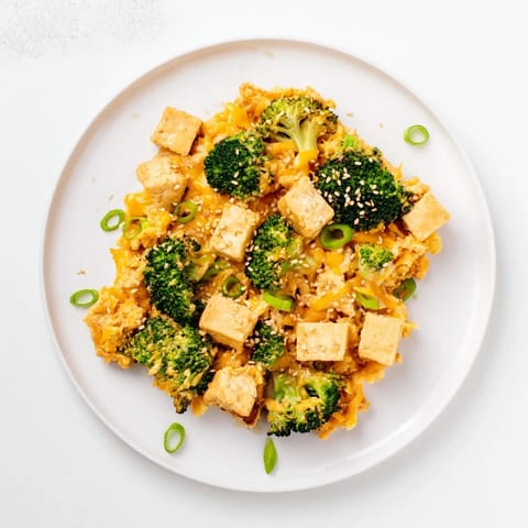Cheesy Baked Tofu Broccoli