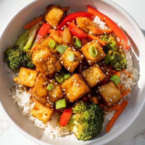 Honey Garlic Tofu Bowls