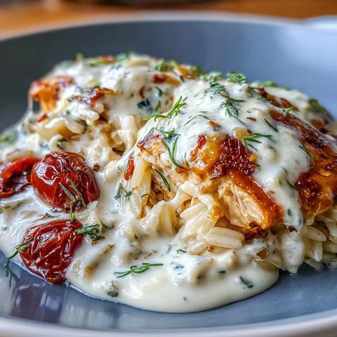 One-Pan Creamy Chicken Lasagna Orzo