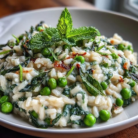 Spring Pea Mint Risotto