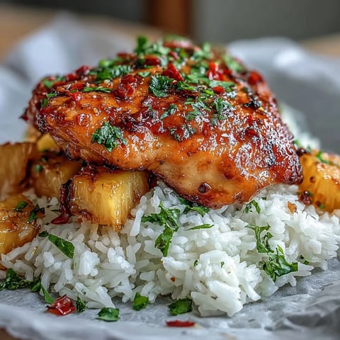 Grilled pineapple chicken and rice foil packets with juicy chicken, sweet pineapple, and colorful vegetables cooked to perfection.