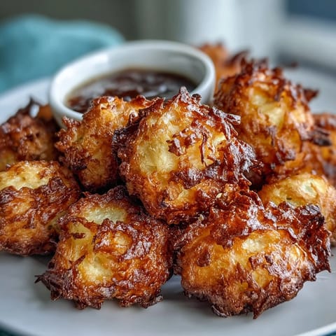 Golden dandelion flower fritters with a light, crispy coating served with a creamy herb dipping sauce.