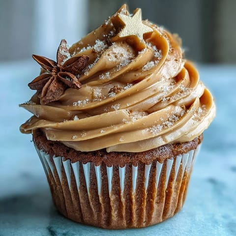 Earthy Taurus Birthday Cupcakes crowned with swirled terracotta buttercream frosting.