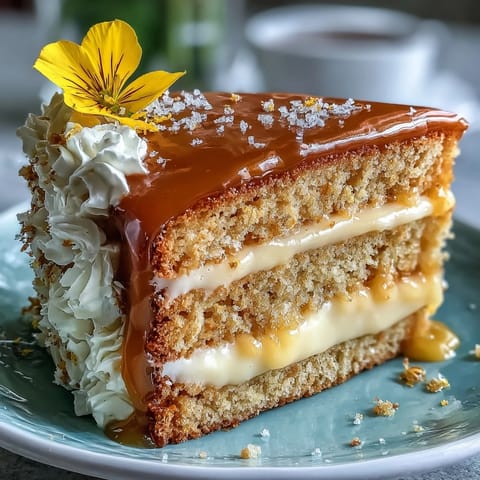 Mother's Day Lemon Curd Layer Cake adorned with delicate edible flowers.