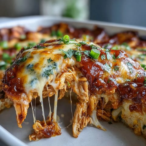 Cheesy Tomato Corn Chicken Enchilada Bake casserole, golden brown and bubbling, ready for dinner.