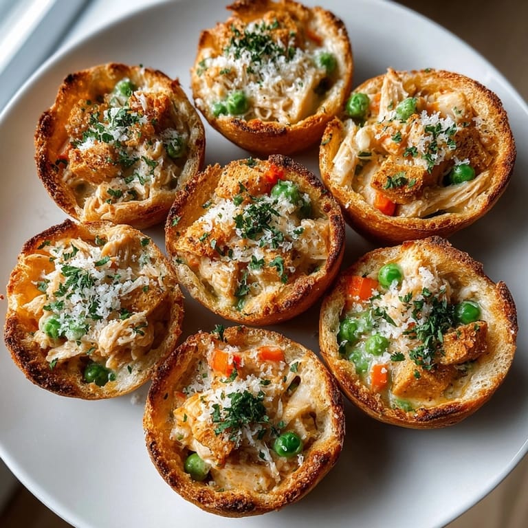 Cozy autumn meal: Steaming Pumpkin Spice Sourdough Chicken Pot Pie Cups ready to be enjoyed.