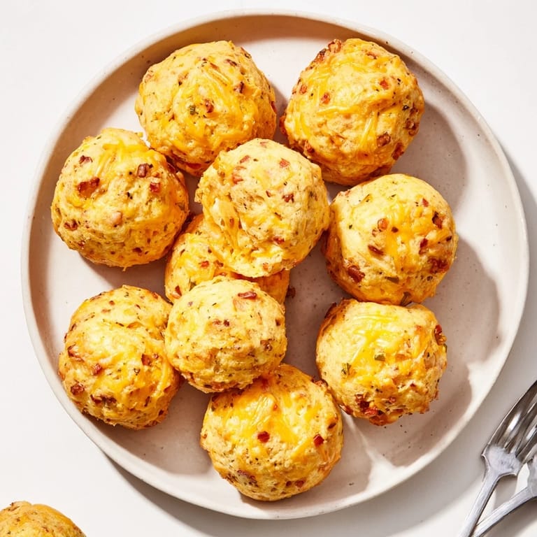 Deliciously cheesy Spicy Ranch Cheddar Muffin Balls, a tasty snack ideal for parties.