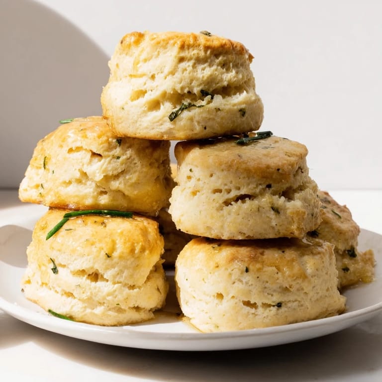 Fluffy drop scones infused with truffle oil, ideal for appetizers or side dishes.  