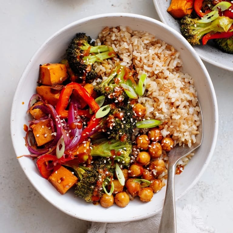 Delectable Bold Sauce Drizzle Bowls adorned with rich miso-butter and gochujang-maple sauces.