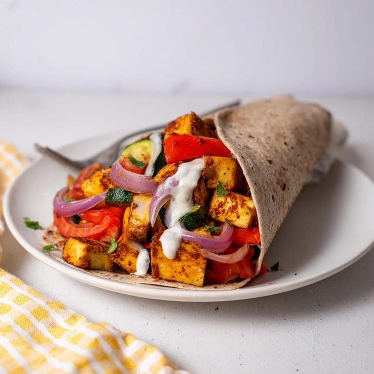 Satisfying Vegan Viral Recipe re-make with golden tofu, cherry tomatoes, and smoky flavor.