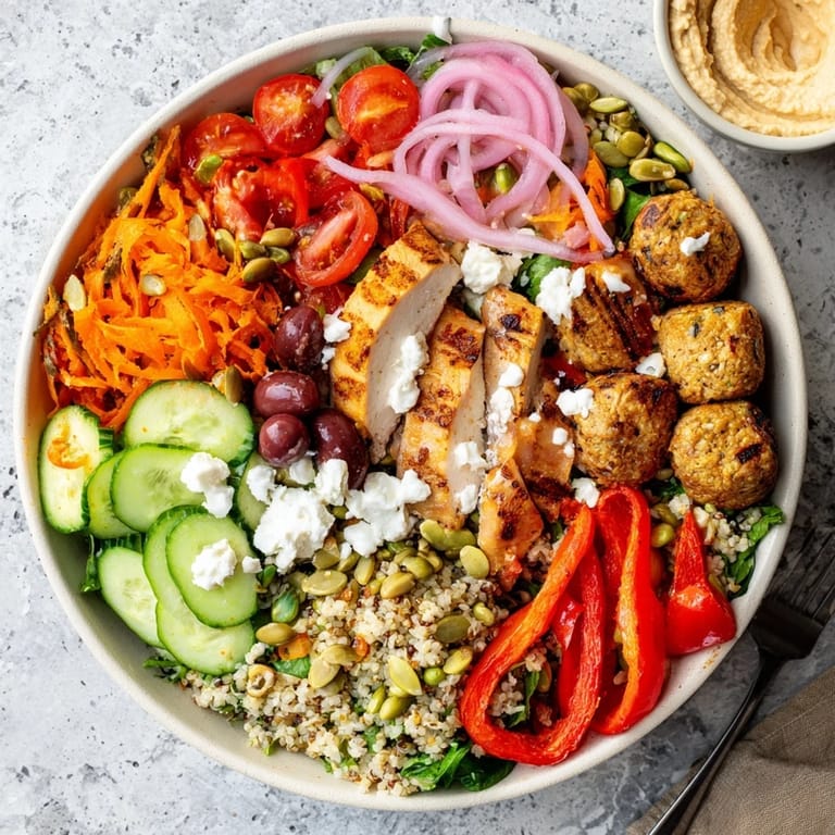 A delightful spread of interactive meals with customizable proteins and vibrant toppings.  