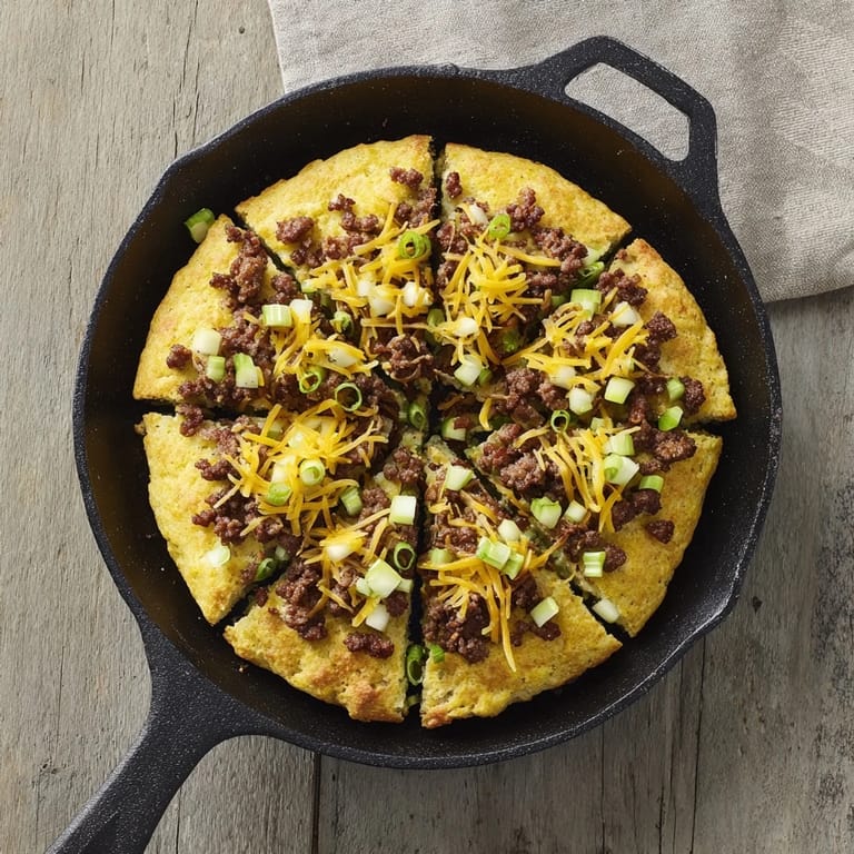 This skillet of Savory Apple, Sausage, and Cheddar Scones features a delicious, rustic, golden crust bursting with flavor.