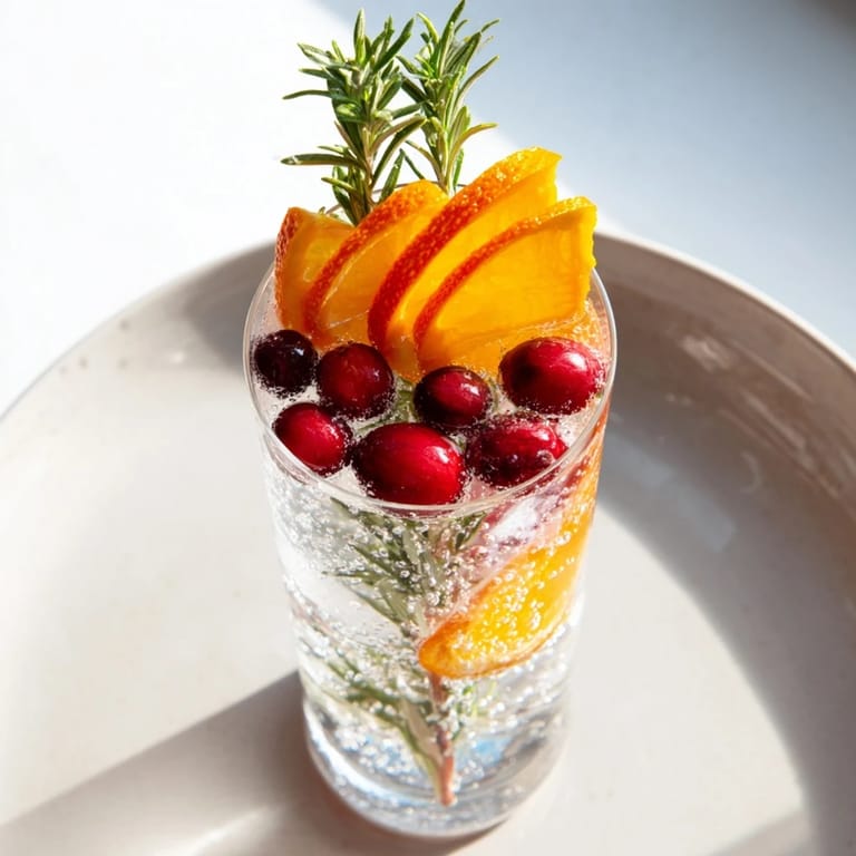 Enjoy a visually stunning Snow Globe Mocktail! Frozen cranberries mingle in chilled drink, a beautiful non-alcoholic option.