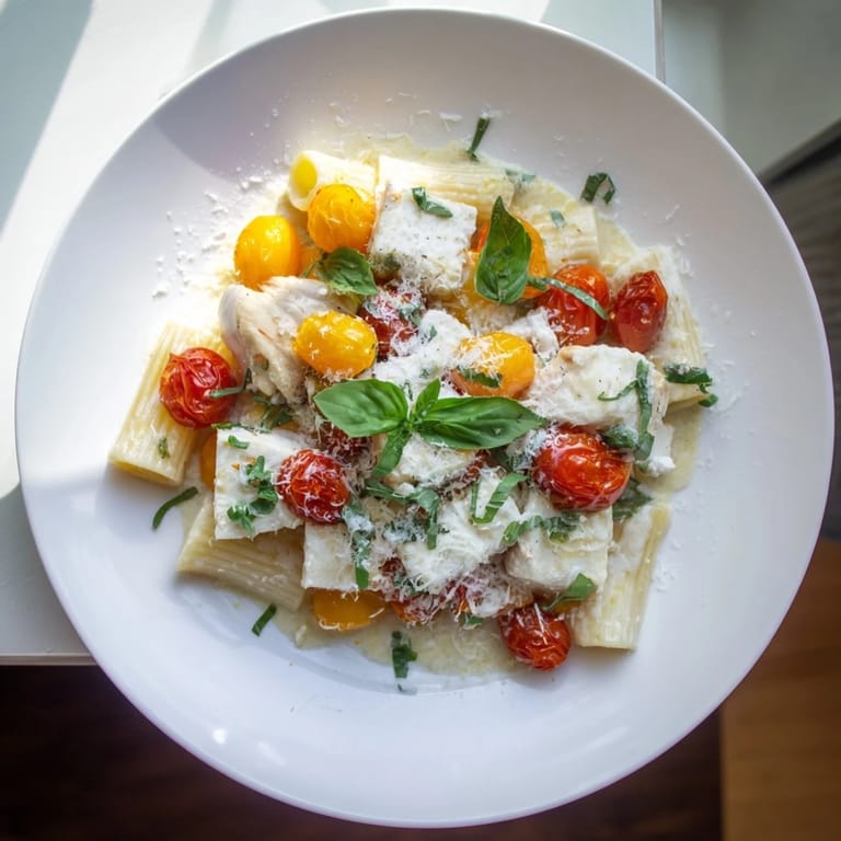Creamy baked feta merges perfectly with juicy tomatoes in this delightful Christmas Pasta recipe, ready to serve.