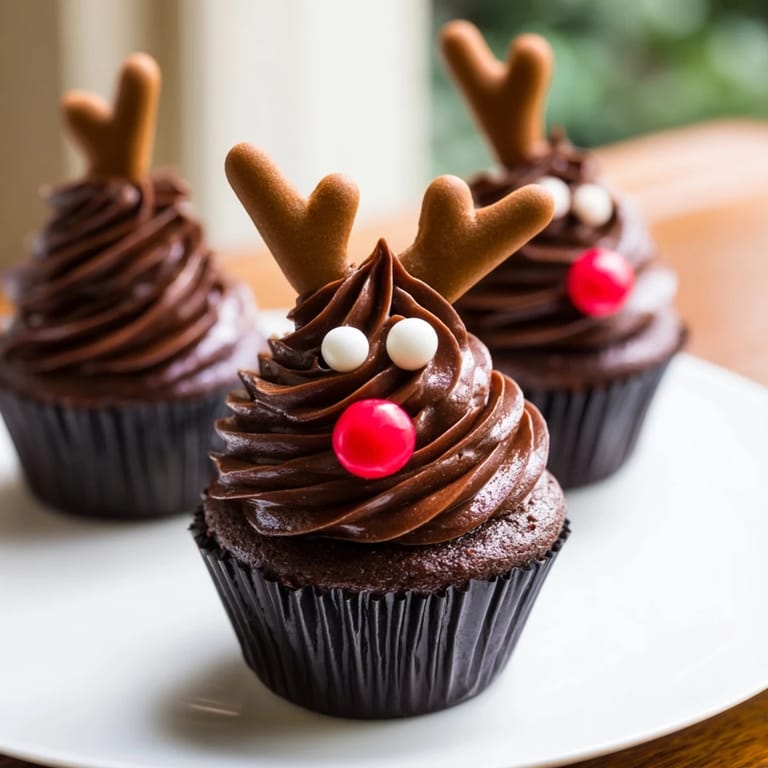 A festive display of Reindeer Holiday Dessert Platter, complete with gingerbread antlers and cranberry mousse!