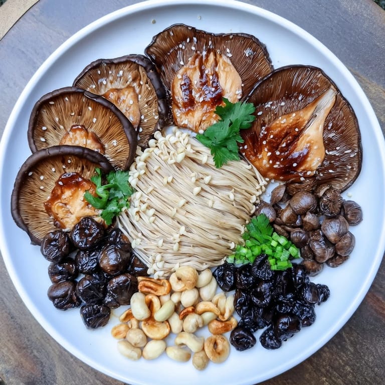 Enjoy this flavorful Umami Bomb Asian Delight appetizer board with a delightful mix of savory and crunchy elements.