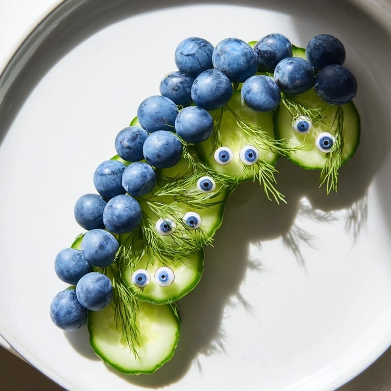 A colorful serving of Peacock Tail: fresh cucumber and grape platter, visually stunning and easy.
