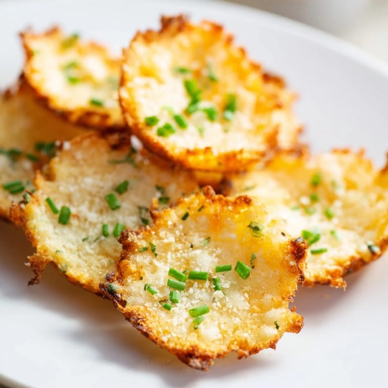 Picture perfect: Crunchy, cheesy Cottage Cheese Chips sprinkled with herbs, great for sharing!
