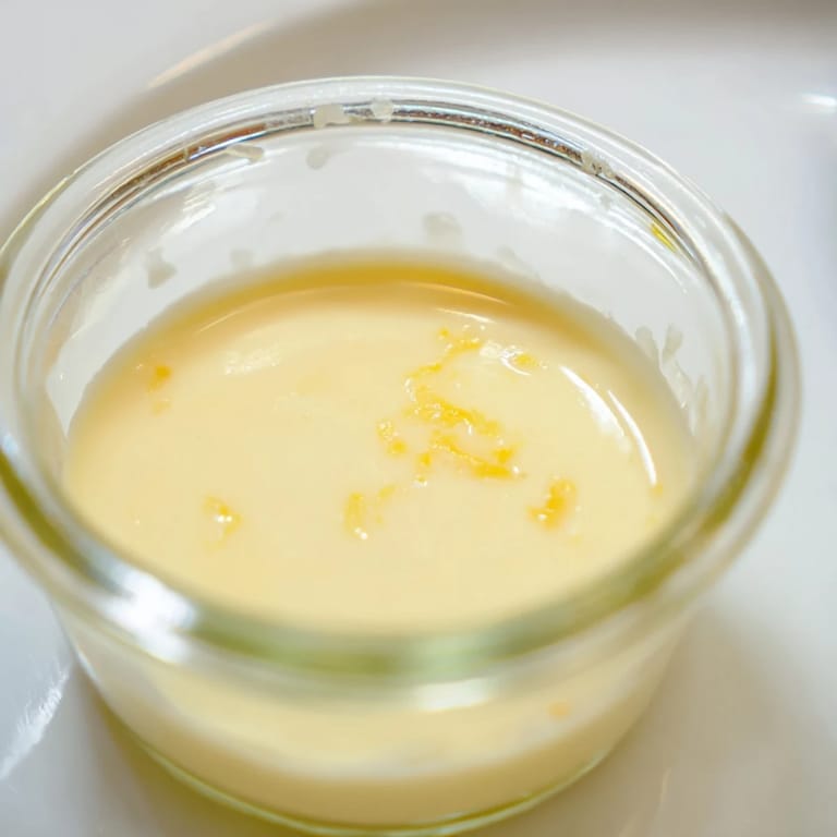 Silky smooth, light yellow 3-Ingredient Lemon Posset, garnished with lemon zest, the perfect dessert.