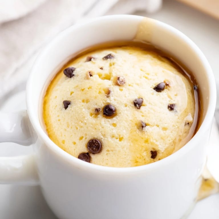 Quick and easy American breakfast: a single serving of delicious Microwave Mug Pancakes.