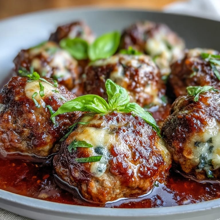 Hearty Italian meatballs smothered in tangy tomato sauce, garnished with extra Parmesan, perfect over gluten-free spaghetti for a family-style meal.