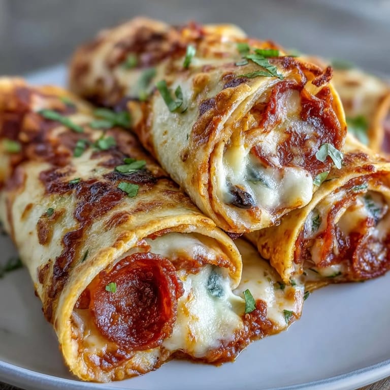 Freshly baked Tortilla Pizza Rolls arranged on a plate with a small bowl of dipping sauce.