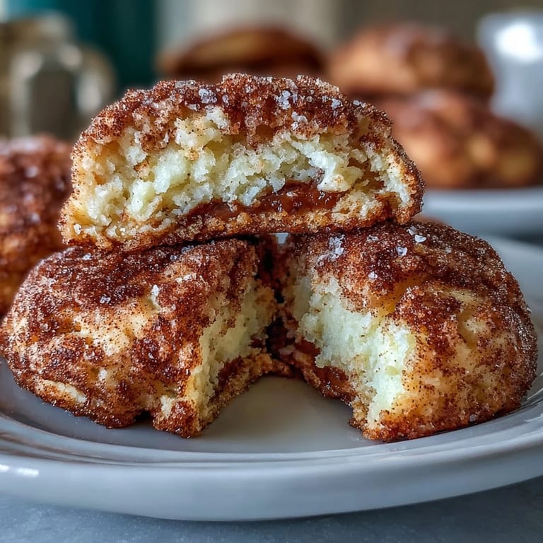 Freshly baked cottage cheese snickerdoodle cookies, delightfully soft and coated in sweet cinnamon sugar.