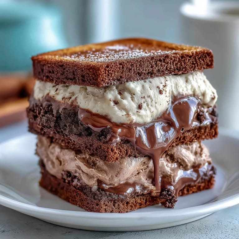 Decadent frozen vanilla bean frappuccino ice cream sandwiches with espresso-infused chocolate cookies