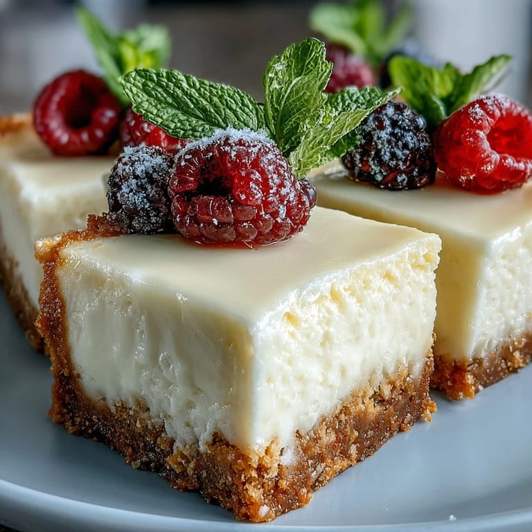Tangy, refreshing Skyr Lemon Cheesecake Bars ready to slice and enjoy.