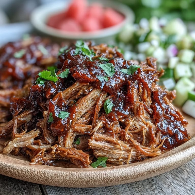 Festive Juneteenth BBQ pulled pork, a Southern classic crowned with sweet, tangy watermelon slaw.