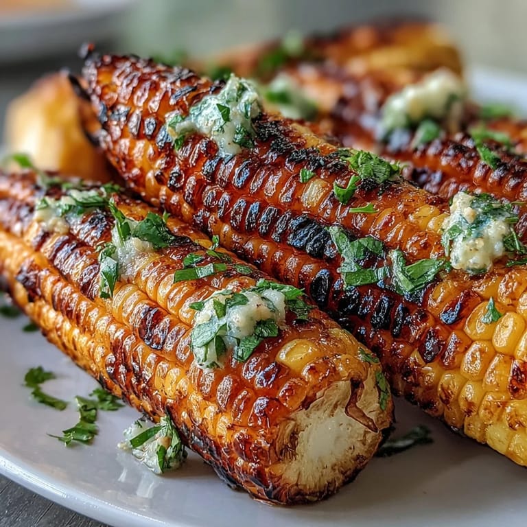 Smoky grilled corn ribs, basted generously with zesty chili lime butter for grilling.